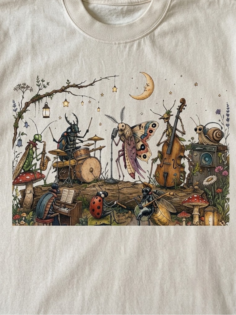 Gildan Cream Graphic Band Illustration Tee - Picture 2 of 2